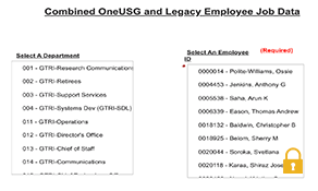 Combined OneUSG and Legacy Employee Job Data