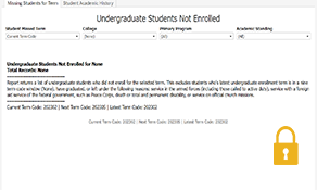 Undergraduate Students Not Enrolled